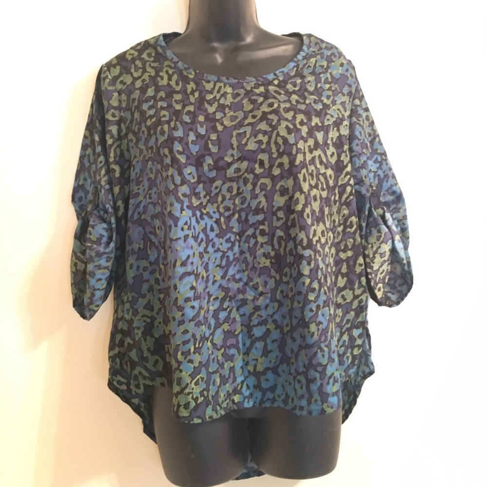 Larsen Gray Animal Print Blouse
